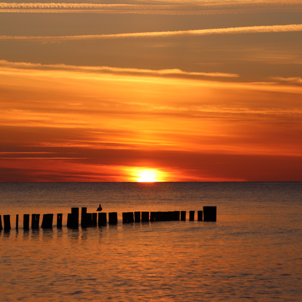 Sonnenuntergang am Ostseestrand